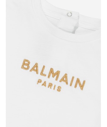 Balmain Baby Boys Logo T-Shirt in White la livraison gratuite