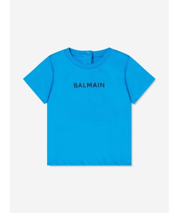 Balmain Baby Boys Logo T-Shirt in Blue Jusqu'à 80% De Réduction