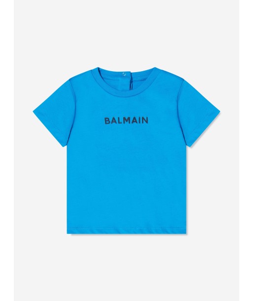 Balmain Baby Boys Logo T-Shirt in Blue Jusqu'à 80% De Réduction