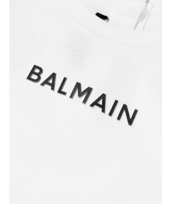 Balmain Baby Logo T-Shirt in White l'évolution des habitudes 