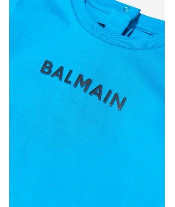 Balmain Baby Boys Logo T-Shirt in Blue Jusqu'à 80% De Réduction