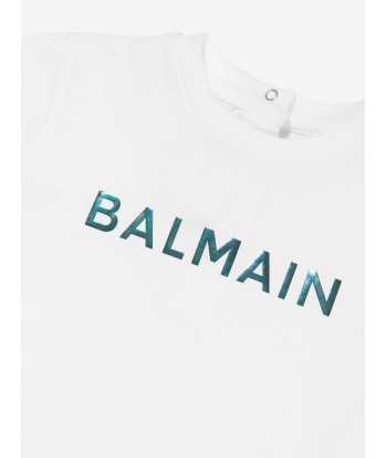 Balmain Baby Boys Logo T-Shirt in White Vous souhaitez 