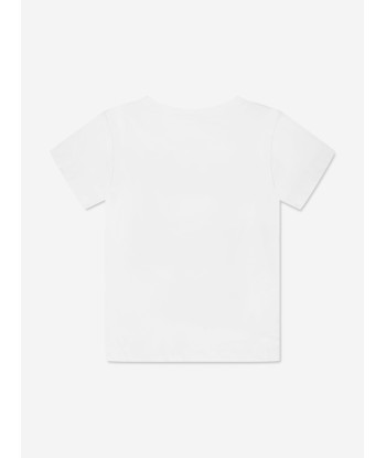 Balmain Girls Logo T-Shirt in White chez Cornerstreet bien 