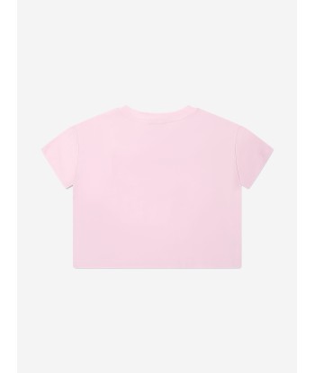 Balmain Girls Logo Print T-Shirt in Pink Vous souhaitez 