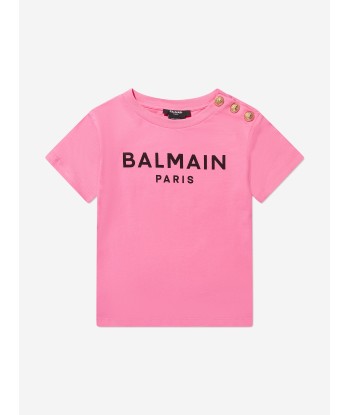 Balmain Girls Logo T-Shirt in Pink online