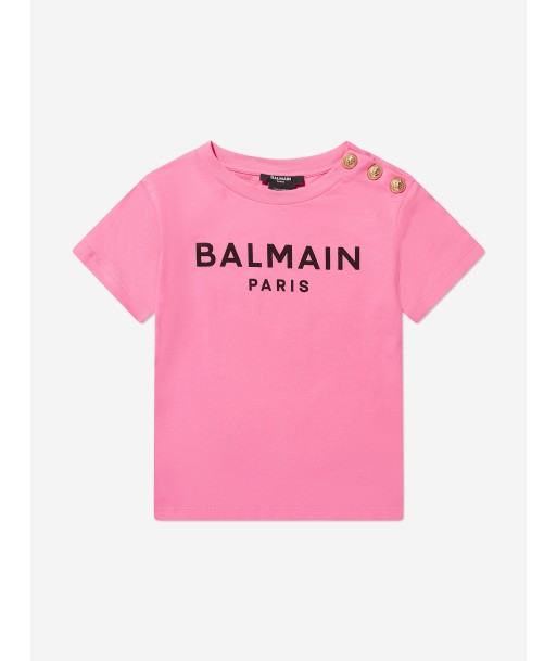 Balmain Girls Logo T-Shirt in Pink online