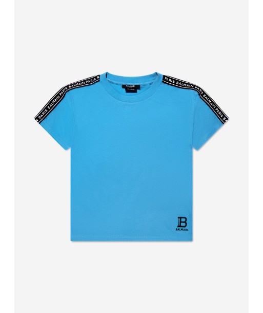 Balmain Boys Logo T-Shirt in Blue Toutes les collections ici