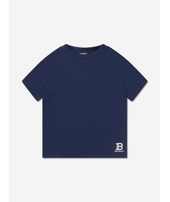 Balmain Boys Logo T-Shirt in Blue plus qu'un jeu 