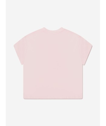 Balmain Girls Logo Print T-Shirt in Pink Vous souhaitez 