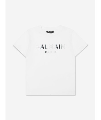 Balmain Boys Logo T-Shirt in White votre