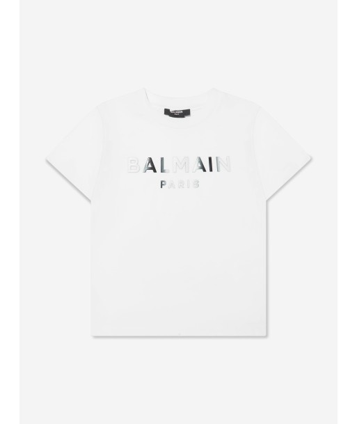 Balmain Boys Logo T-Shirt in White votre