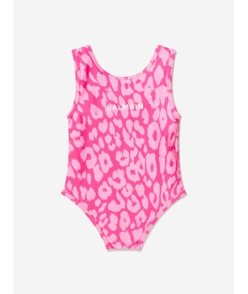 Balmain Baby Girls Leopard Print Swimsuit in Pink livraison et retour toujours gratuits