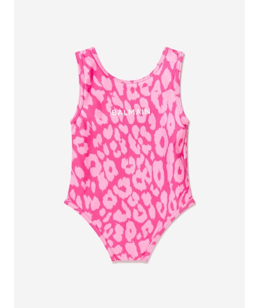 Balmain Baby Girls Leopard Print Swimsuit in Pink livraison et retour toujours gratuits