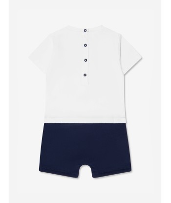 Balmain Baby Boys Logo Romper in White Fin de série