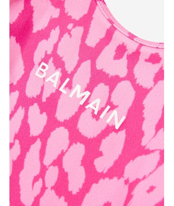 Balmain Baby Girls Leopard Print Swimsuit in Pink livraison et retour toujours gratuits