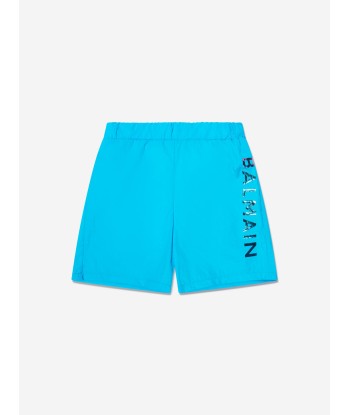 Balmain Boys Logo Swim Shorts in Blue shop