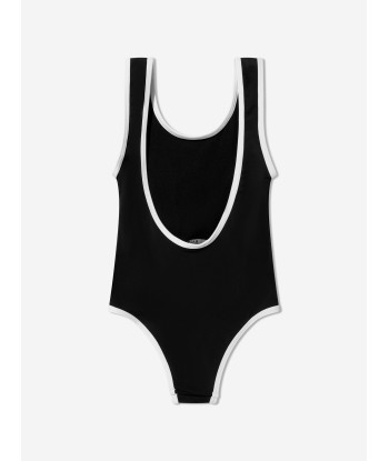 Balmain Girls Logo Print Swimsuit in Black 2024