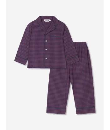 Bonpoint Girls Check Pyjamas In Navy Toutes les collections ici