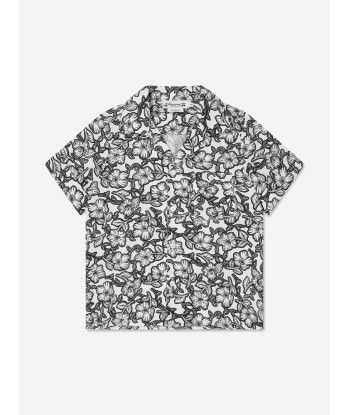 Bonpoint Boys Floral Short Sleeve Shirt in Black plus qu'un jeu 