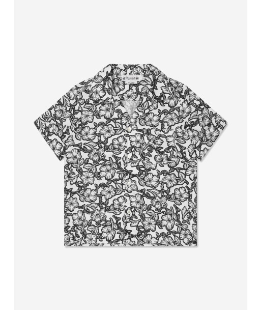 Bonpoint Boys Floral Short Sleeve Shirt in Black plus qu'un jeu 