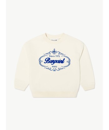 Bonpoint Kids Tonino Logo Sweatshirt in White en ligne