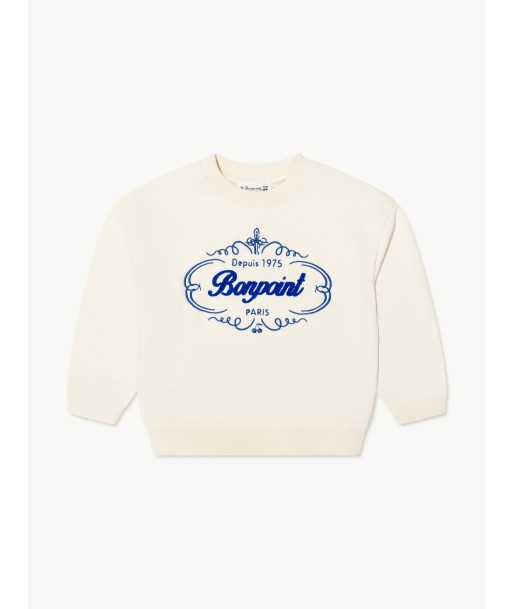 Bonpoint Kids Tonino Logo Sweatshirt in White en ligne