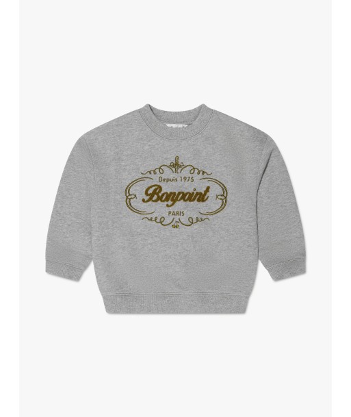 Bonpoint Kids Tonino Logo Sweatshirt in Grey Toutes les collections ici