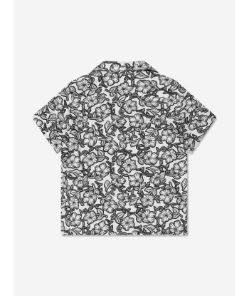 Bonpoint Boys Floral Short Sleeve Shirt in Black plus qu'un jeu 