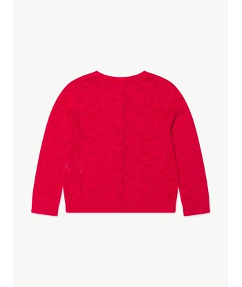 Bonpoint Girls Knitted Cardigan in Red en ligne