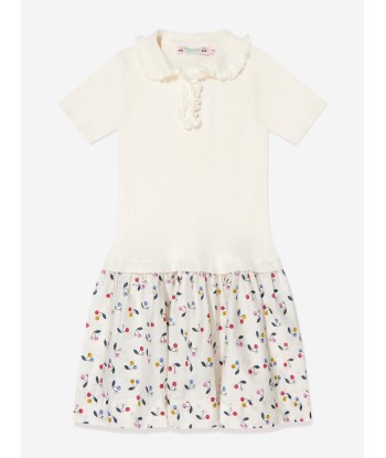 Bonpoint Girls Short Sleeve Clivia Dress in White 2 - 3 jours ouvrés.