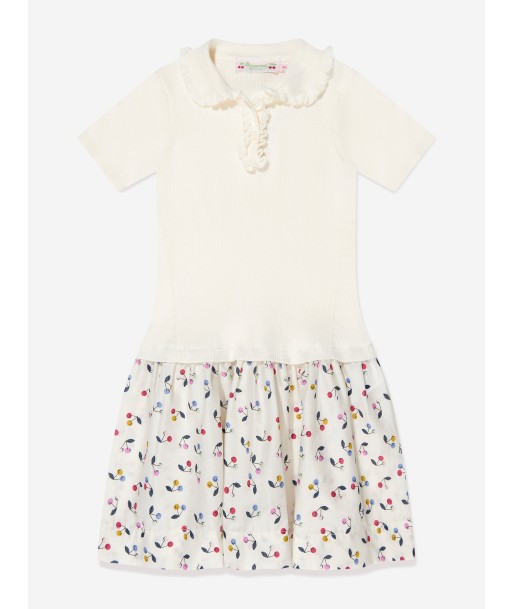 Bonpoint Girls Short Sleeve Clivia Dress in White 2 - 3 jours ouvrés.