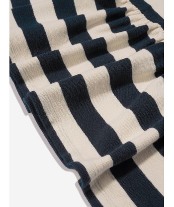 Bonpoint Girls Striped Amaia Dress in Navy brillant des détails fins