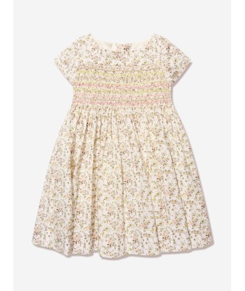 Bonpoint Girls Floral Smocked Duchess Dress in White suggérées chez