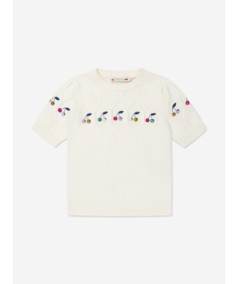 Bonpoint Girls Short Sleeve Alphonza Jumper in White est présent 