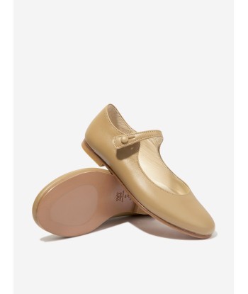 Bonpoint Girls Leather Ella Shoes in Beige la chaussure