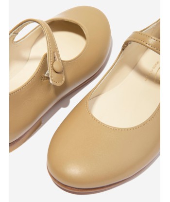 Bonpoint Girls Leather Ella Shoes in Beige la chaussure