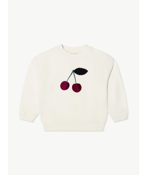 Bonpoint Girls Cherry Tayla Sweatshirt in White Véritable concentré