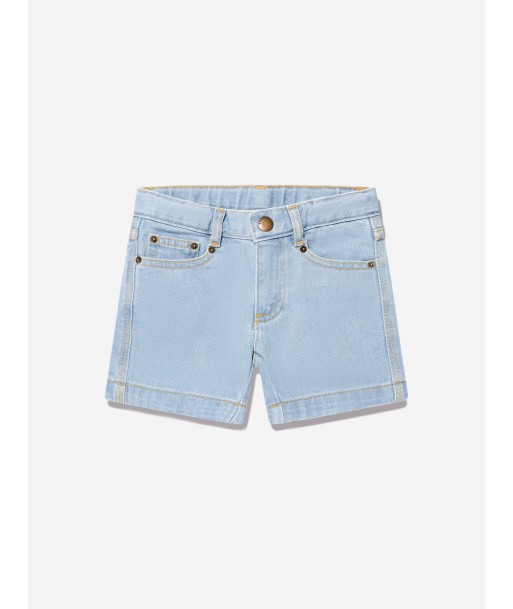 Bonpoint Girls Denim Shorts in Blue pas cher