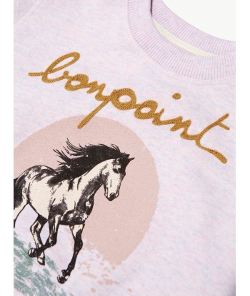 Bonpoint Girls Carlota Horse Sweatshirt in Pink Comparez et commandez 