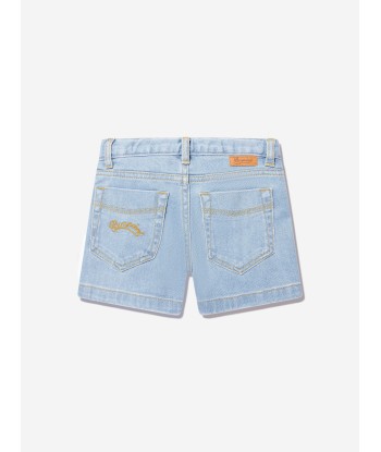 Bonpoint Girls Denim Shorts in Blue pas cher