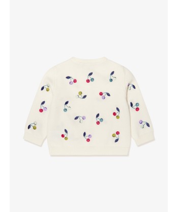 Bonpoint Girls Claudie Cardigan in White ouvre sa boutique