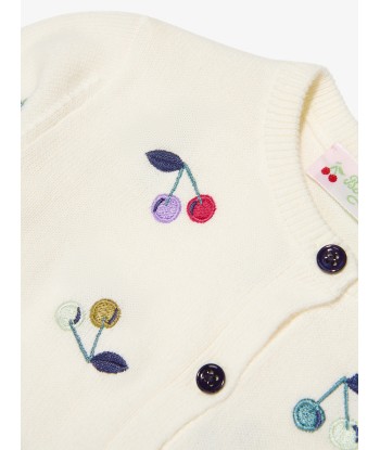 Bonpoint Girls Claudie Cardigan in White ouvre sa boutique