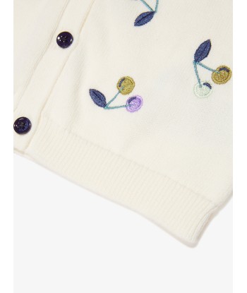 Bonpoint Girls Claudie Cardigan in White ouvre sa boutique