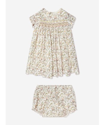 Bonpoint Baby Girls Smocked Maruska Dress in White commande en ligne