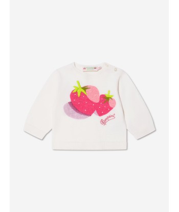 Bonpoint Baby Girls Strawberry Sweater in White plus qu'un jeu 