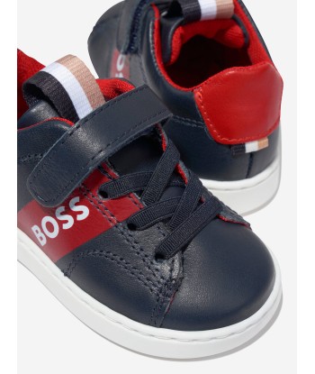 BOSS Boys Leather Logo Trainers livraison gratuite