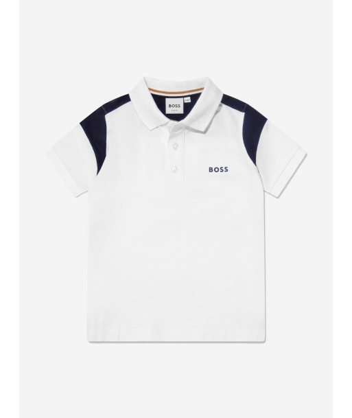 BOSS Boys Logo Collar Polo Shirt de technologie