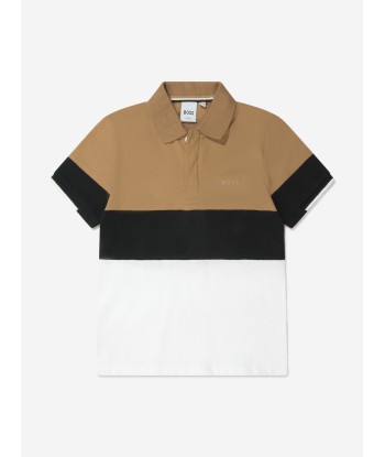 BOSS Boys Striped Branded Polo Shirt Jusqu'à 80% De Réduction