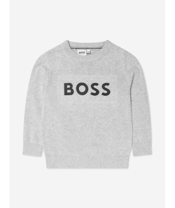 BOSS Boys Embossed Logo Sweatshirt Véritable concentré