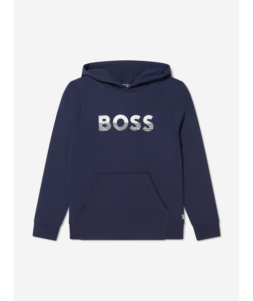 BOSS Boys Logo Print Hoodie rembourrage situé sous